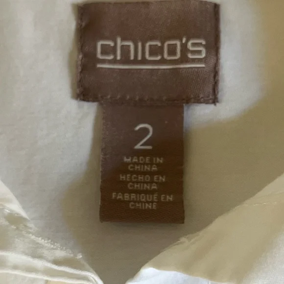 Chico's White Button Down Shirt Tunic - Picture 5 of 9